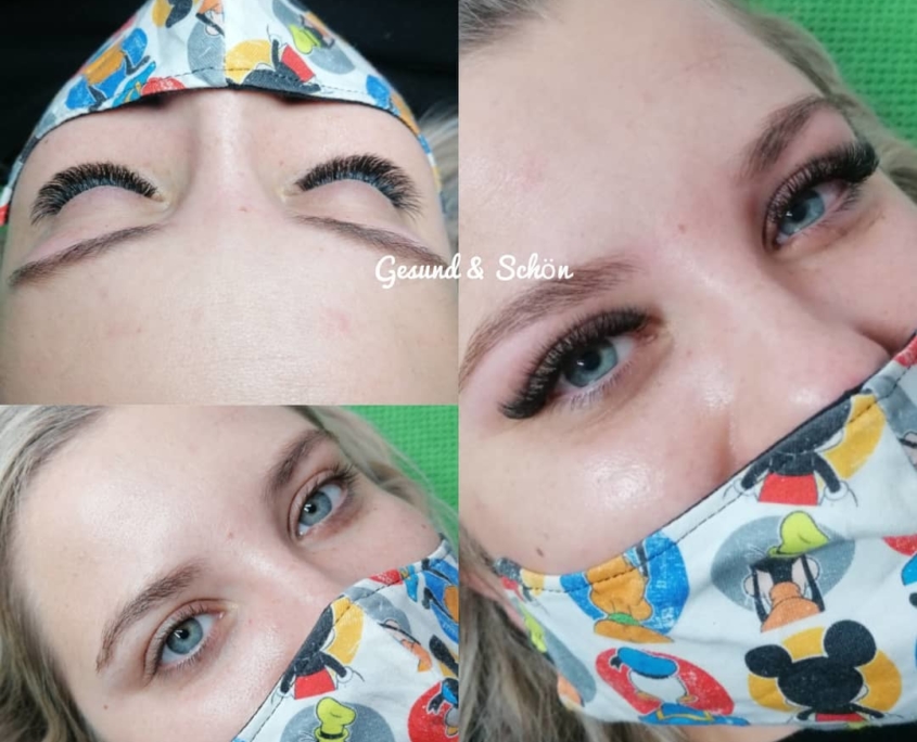 Wimpernverlängerung mit Volumentechnik