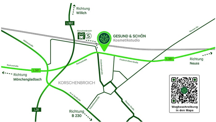 Kosmetikstudio Mönchengladbach und Korschenbroich Gesund und Schön - Kosmetikbehandlungen - in der Nähe Maps